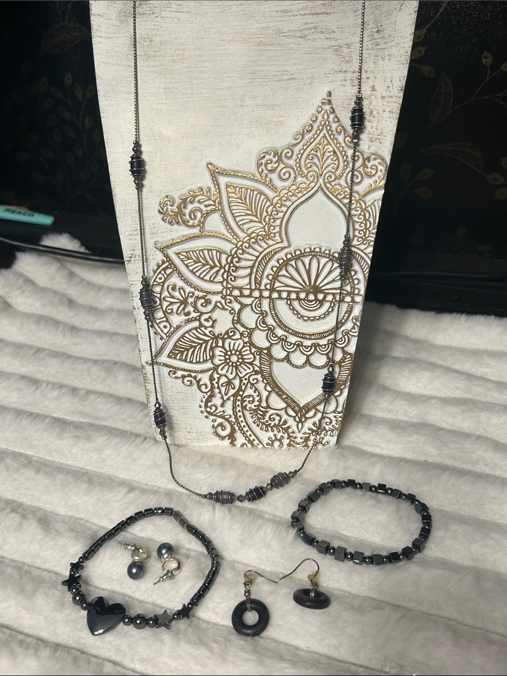 5 piece Jewelry Set in Black & Gunmetal